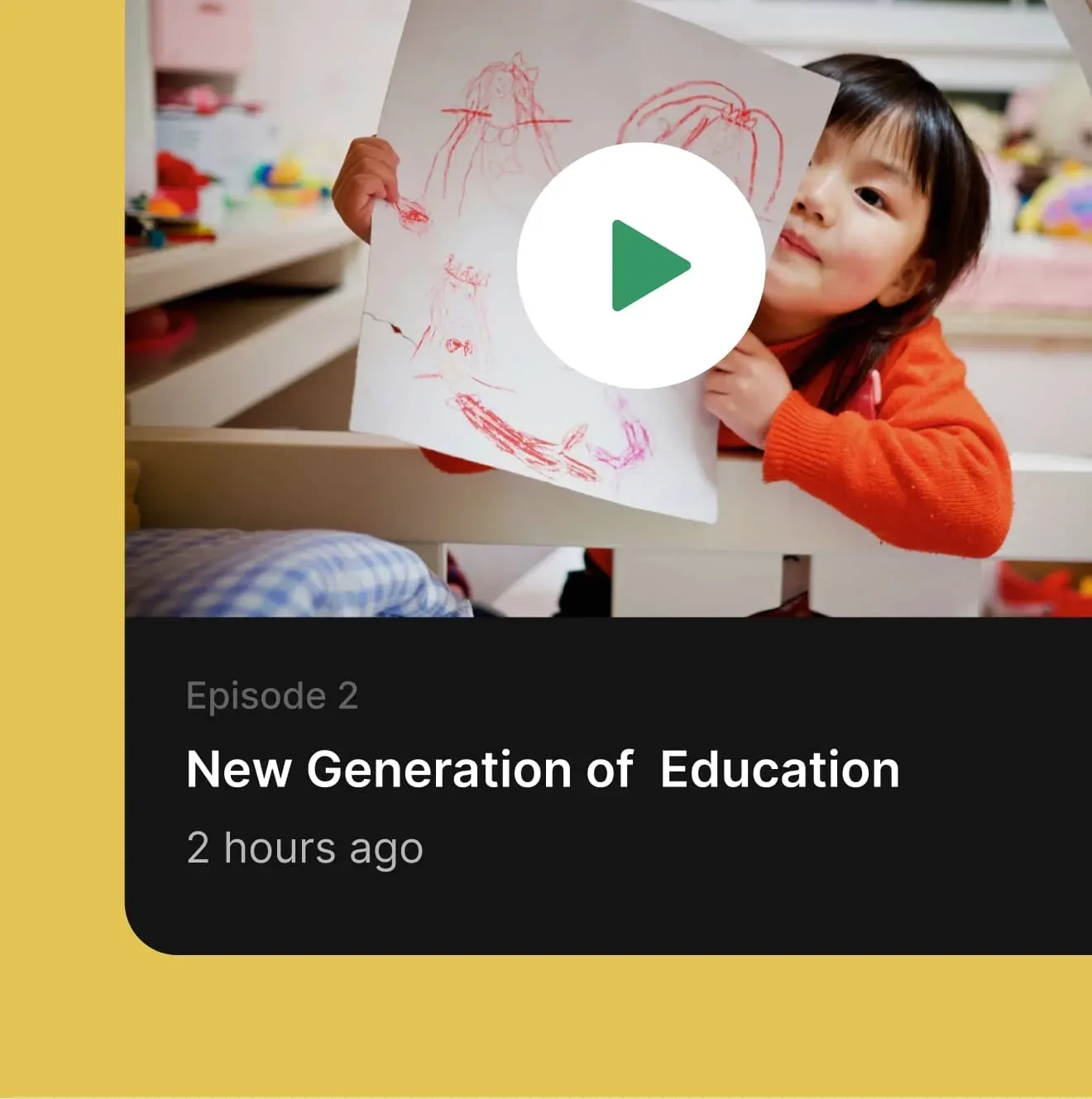 Parents Connect video episode card "New Generation of Education" with a play button